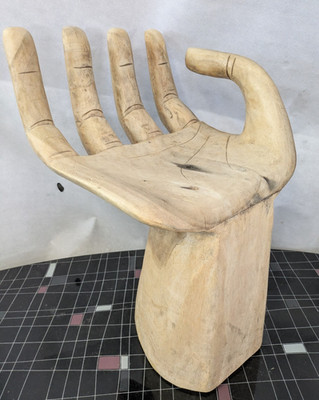 Buddha Hand Stuhl Sessel Teakholz 57cm Tolles Stück