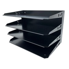 Desktop Horizontal 4-Slot Legal File Binder Organizer Storage Letter Tray, Bl...