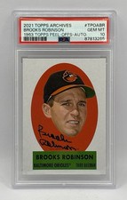 Brooks Robinson PSA 10 2021 Topps Archives 1963 Topps Peel Offs AUTO /249 TPOABR