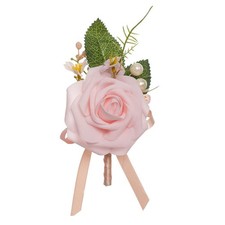 Dainty Boutonniere Satin Rose Flower Brooch Lapel Pins for Men Women Wedding ...