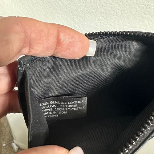 Portafoglio porta carte in pelle nero made in India pochette - Foto 7 di 7