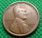 1914s  Lincoln Wheat Cent  Better  Coin  #A28