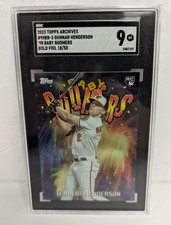 23 Topps Archives #98BB-3 Gunnar Henderson 98 Baby Boomers Gold Foil 18/50 SGC 9