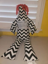 HUGE 28" Dammit Doll Black and White Chevron Pattern - Stress Relief