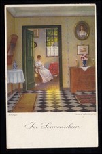 Künstler-AK Krings: Sonnenschein - Sitzende ...