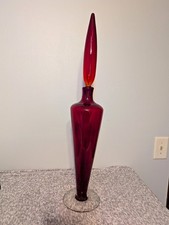 Vintage 1960 Blenko Red Decanter