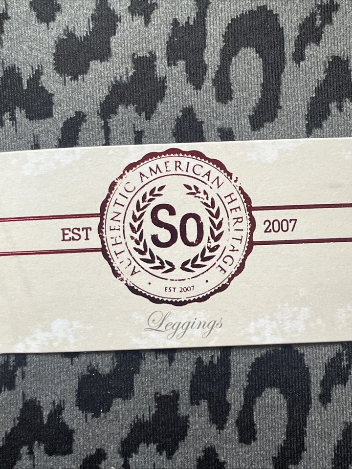 So Leggings Mujer Medianos Grandes Pantalones Plateados Estampado Animal Leopardo Negro Foto 2 de 4