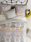 BRAND NEW SET 2 EURO Safia Embroider Anthropologie Euro Shams Gray Purple Yellow