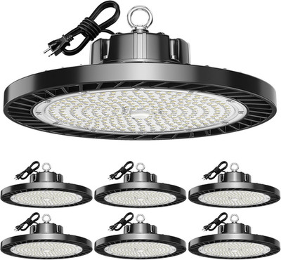 UFO LED High Bay Lights 200W 30000LM 5000K 6 Pack with Plug Suitable for Warehou