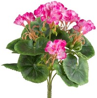 artplants Kunst Blume Geranie Cronvel, Steckstab, Crossdoor, Pink, 25Cm