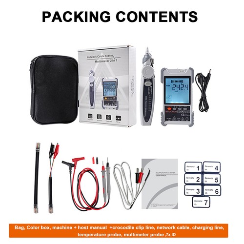 Handheld Portable 2in1 Network Cable Tester Multimeter LCD Display With DY9 - Afbeelding 8 van 11