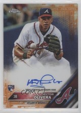2016 Topps Chrome Rookie Orange Refractor 23/25 Hector Olivera #RA-HOL Auto 12x6