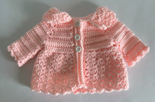Hand-knitted Pink Baby Cardigan 3-6 months Pink NEW shower/photos