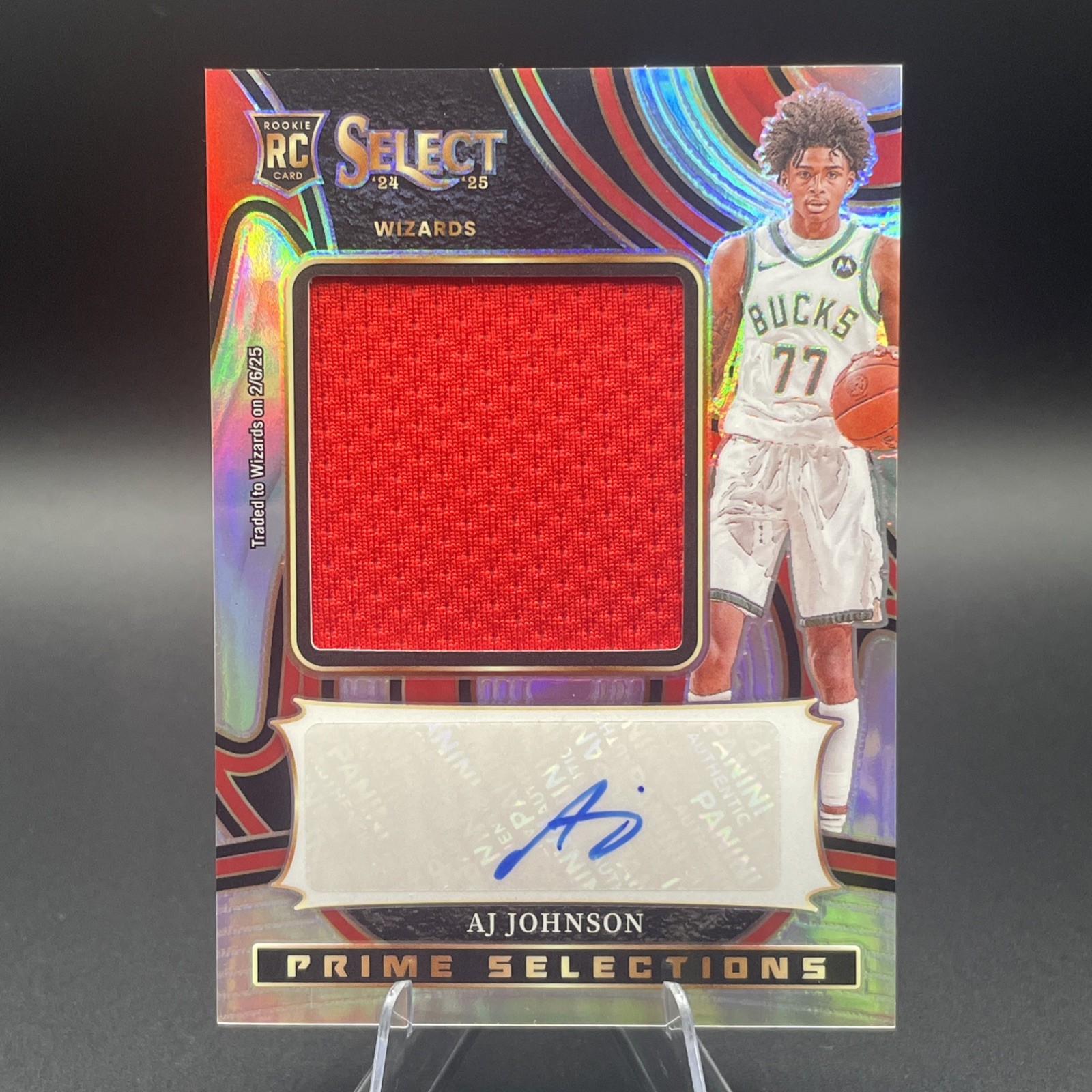 2024-25 Panini Select AJ Johnson Prime Selections Signatures RC Patch Auto #/99