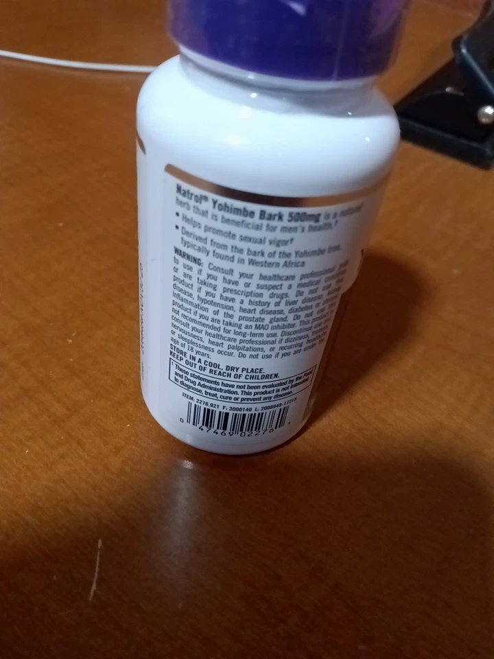 Natrol Yohimbe кора 500 мг мужское здоровье, 90 капсул 1 упаковка срок годности 11/25 - Изображение 3 из 3