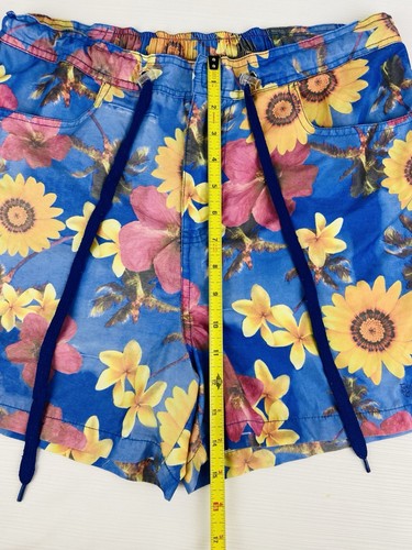 Body Glove Women's Swim Trunks Board Shorts Blue Tropical Print size Medium EUC - Picture 3 of 8