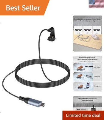 RayBan Meta Glasses Charging Cable   USB-C with LED Light for Efficient Use