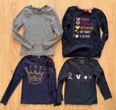 4x Langarmshirt Shirt Shirts Gr. 128 blau Mädchen Marc o Polo