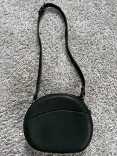 Coach Dark Green Leather Shoulder Bag Gold Hardware Adjustable Strap Zipper