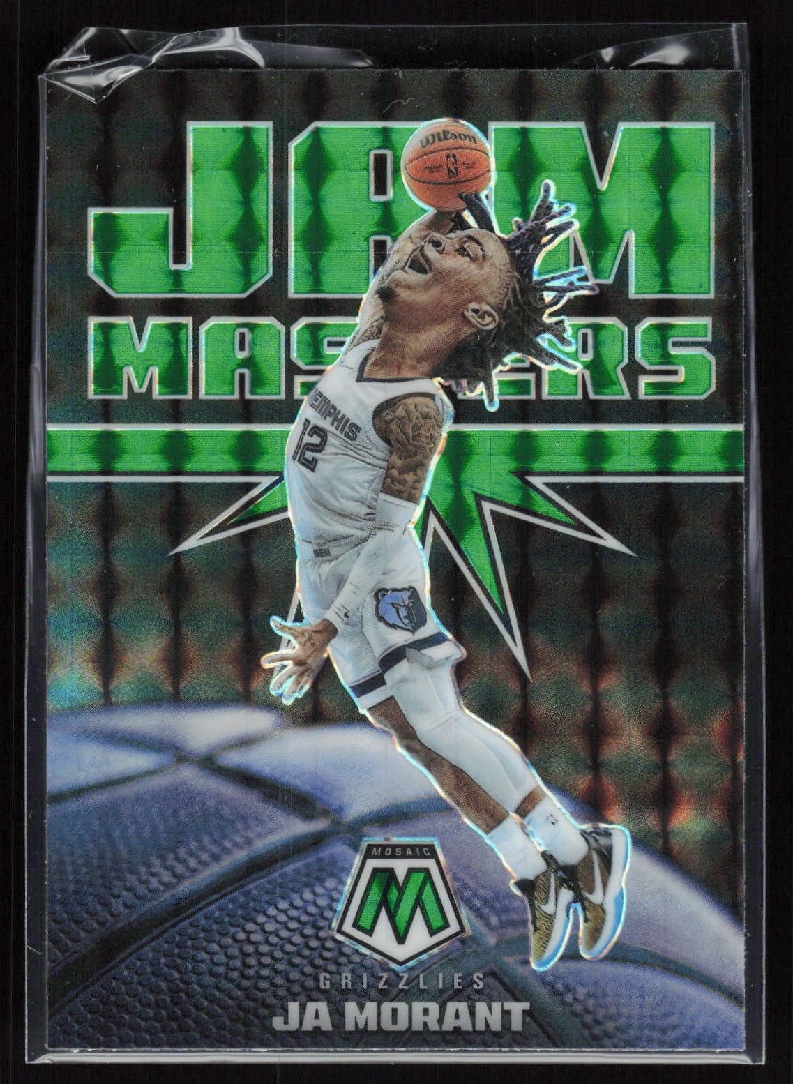 Ja Morant 2021-22 Panini Mosaic #2 Jam Masters Mosaic Green Memphis Grizzlies
