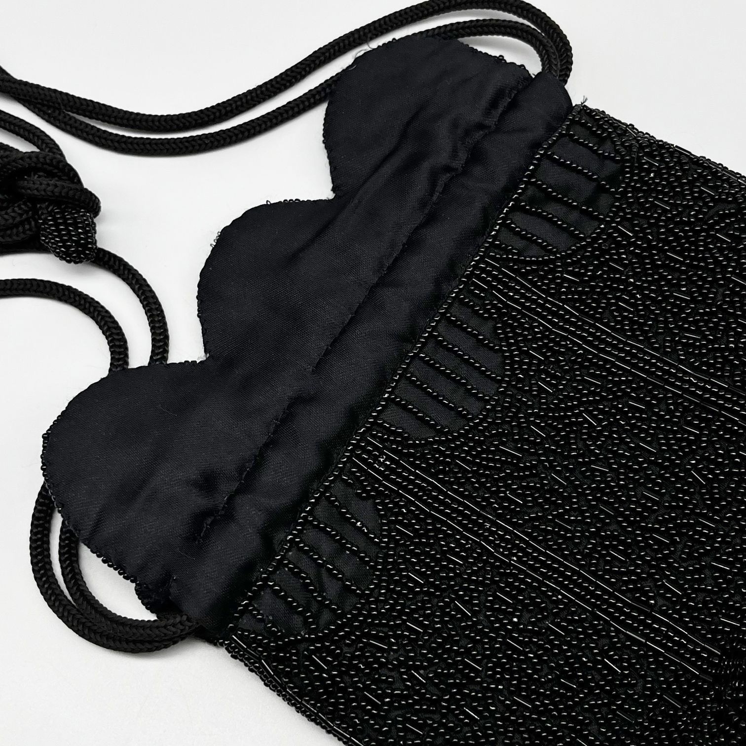 Inge Christopher Black Beaded Drawstring Evening … - image 4