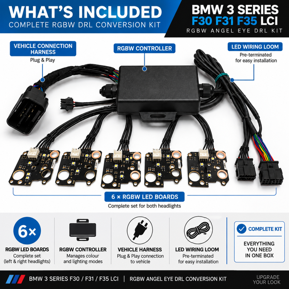 RGBW DRL LED Module Boards BMW F30 F31 F35 LCI 63117419610 63117419615 ...