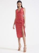 Forever21 Embroidered Floral Tropical Dress Cherry Red Purple Women’s Small