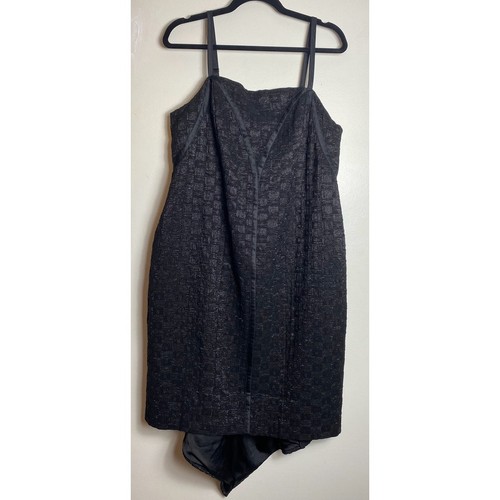 $25 SALE ISABEL TOLEDO DRESS 16 LANE BRYANT BLACK METALLIC DECO SEAMED FISHTAIL