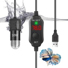 10W Mini Aquarium Heater for up to 1 Gallon Tanks  Super Small 5V/2A USB Fis...