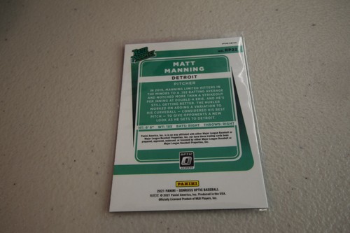 2021 Donruss Optic - MATT MANNING - Rated Prospect - Silver Holo Prizm - #RP22 - Picture 2 of 2