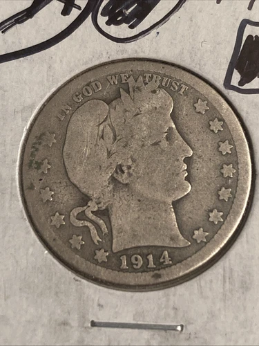 1914-S Barber Quarter, Much Better Date, Nice Coin, Free shipping