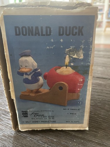 Rare Vintage Donald Duck Shooting a Cannon Disney Gift-Ware Candle Holder 1970s - Picture 16 of 24
