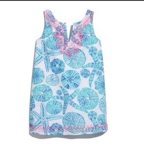 Lilly Pulitzer Shift Dress Embroidered Girls Size 18M Sand Dollar Sea Urchin