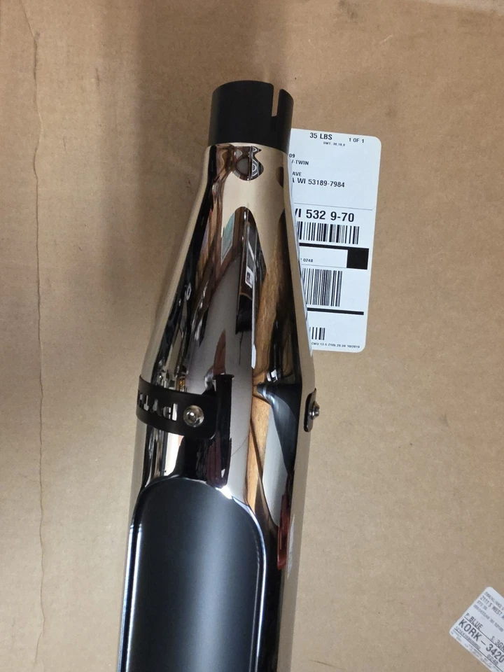 Python Chrome Black Slip On Exhaust Mufflers For 95-24 Touring FLHT FLT Roadking - Image 4 of 4