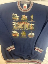 Vintage Boston Pro 500 Circa 1990's Monument Landmarks Tourist Blue L Sweatshirt