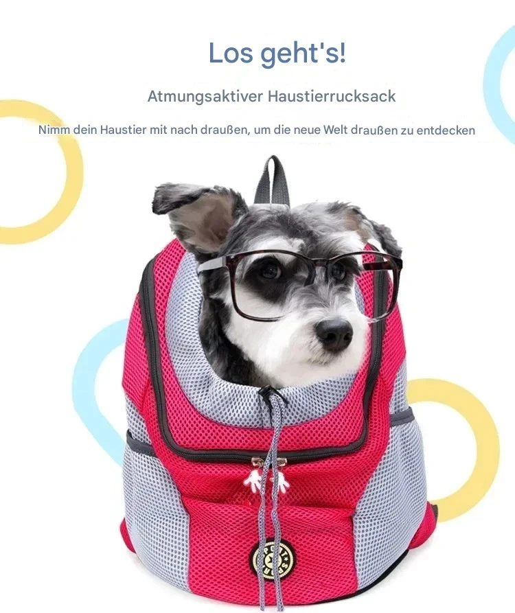 Brandneu Haustier Rucksack Tragbar Doppel Schulter Atmungsaktiv Outdoor - Bild 2 von 4