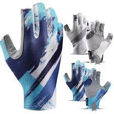 UPF50 Fingerless Fishing Gloves Breathable Sun Protection Half-finger Gloves