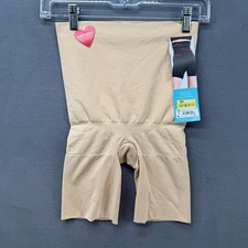Assets Spanx Shaping Shorts Womens Large Beige Stretch High Waist Seamless NWT