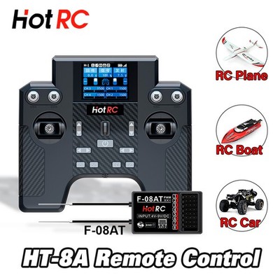 HOTRC HT-8A Transmitter Remote Controller F-08A Receiver for RC Plane Car Boat