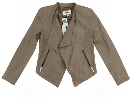 Chaqueta de cuero drapeado Bb Dakota 254939 para mujer Siena talla grande caramelo - Imagen 2 de 4