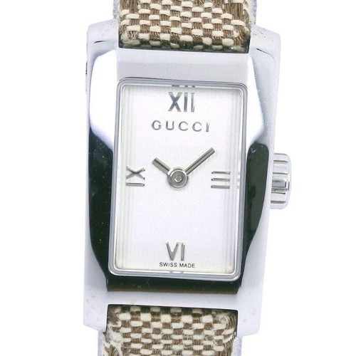 Gucci 8600L Quartz GG Canvas Stainless 