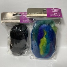 Dimensions FeltWorks Needle Felting Wool Roving Cool Blue Pencil Black