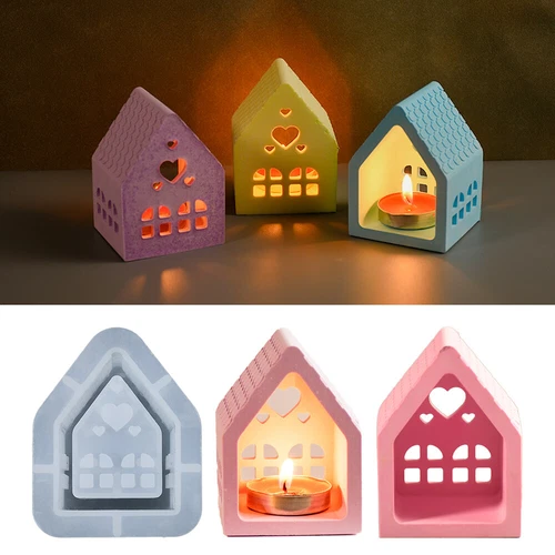 Romantic Heart House Molds Silicone Soap Candle DIY Making Mold Tool Epoxy Craft - Picture 2 of 15