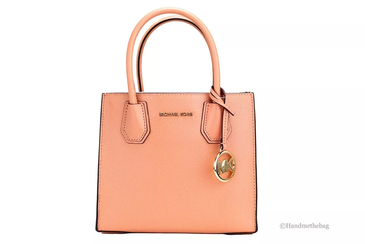 Michael Kors Mercer Medium Sherbet Pebble Leather Messenger Crossbody Bag