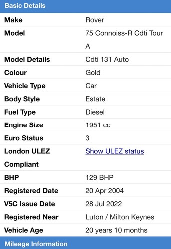 Rover 75 Estate 2004 1.9 Cdti auto ONE WHEEL NUT - Picture 8 of 10