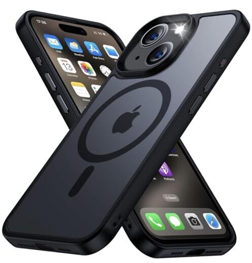 Tigowos Strong Magnetic for iPhone 16 Case Fits iPhone 16-6.1 inch Matte Black