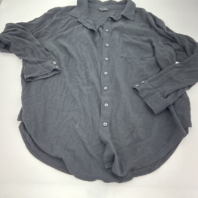 Torrid Black Long Sleeve Blouse Suze 1X Rayon Blend
