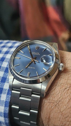 VINTAGE ROLEX OYSTERDATE 6694 BLUE DIAL MEN'S HAND-WINDING WATCH 1979 - Picture 4 of 24