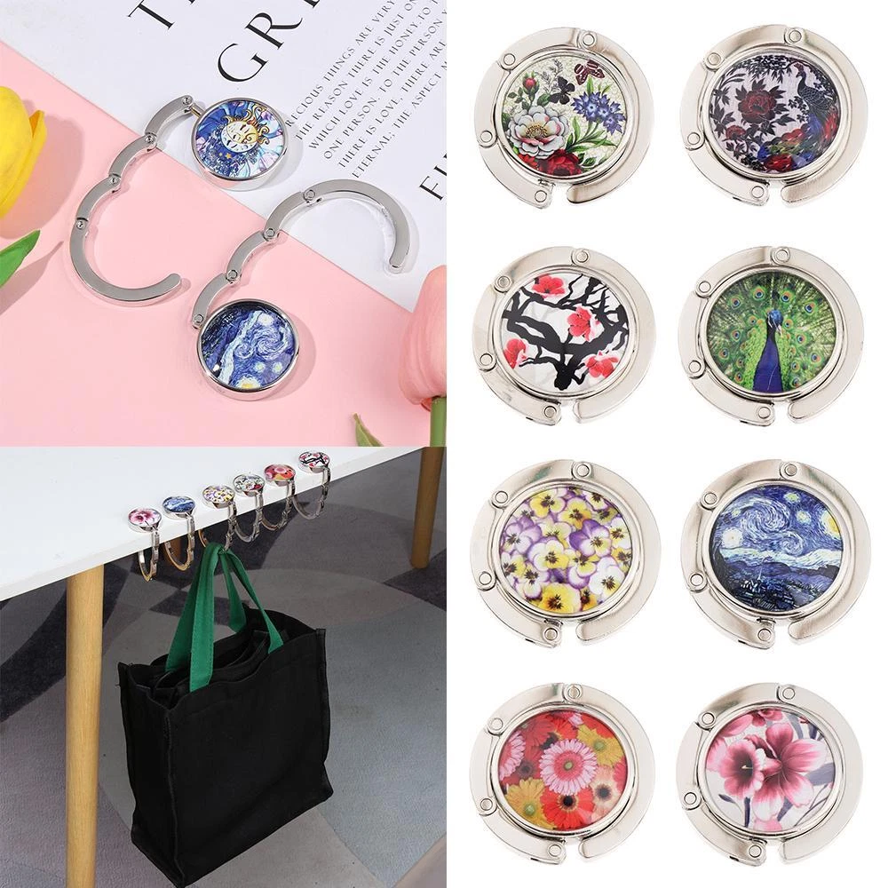 Folding Crystal Travel Desk Hooks Table Hanger Table Bag Hook