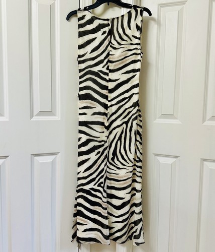 Ralph Lauren ärmelloses A-Linien-Georgette-Kleid mit Zebramuster - Bild 2 von 5